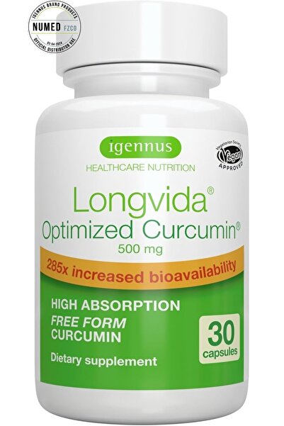 Igennus Longvida® Optimised Curcumin 500mg مع توافر حيوي أكبر بمقدار 285 مرة ...