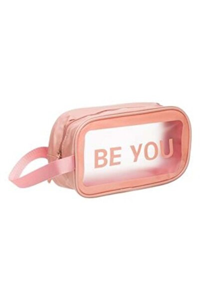 Jumbo Transparent Toiletry Bag Pink Be You 24 x 9 x 15 cm