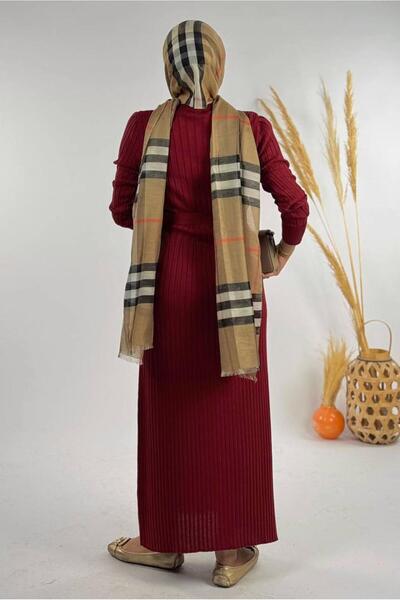 TRENDTESETTÜR ΓΥΝΑΙΚΕΙΟ ΦΟΡΕΜΑ ΠΛΕΚΤΟ ΜΕ ΖΩΝΗ ΜΠΟΡΔΟ T 91381