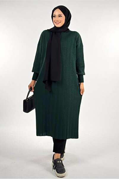 TRENDTESETTÜR Women's Green (Emerald) Twill Knit Tunic t 20381