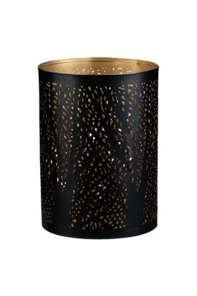 Silver Star Suport Metalic Negru Auriu Crengi pentru Lumanari Ø10 x 14 cm