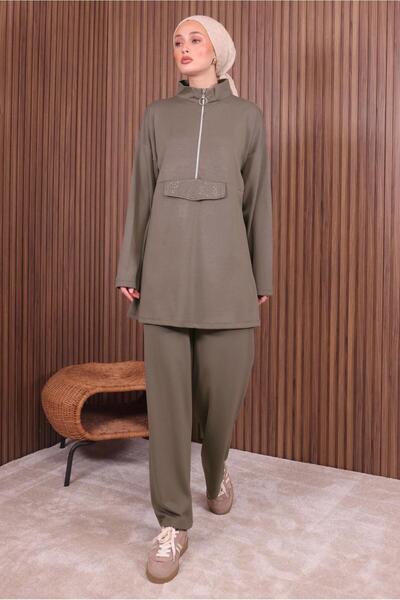 TRENDTESETTÜR Women's Mink Zippered Pants Suit t 4035