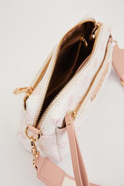 Levidor Pink Stripe Belted Shoulder Bag