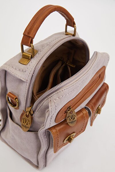 Levidor Gray Double Compartment Zippered Shoulder Bag