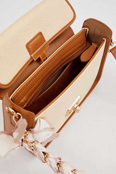 Levidor Geantă de umăr VİZON cu detaliu de legare cu eșarfă