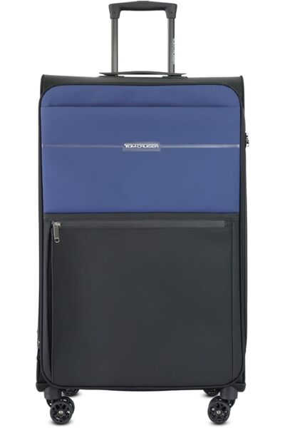 Tom Cruiser Legacy 28 Inch Soft Luggage Trolley Blue – Premium 600D PU Leather Travel Suitcase