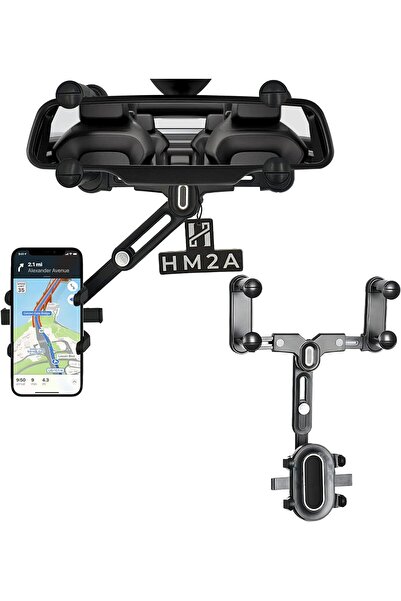 HM2A Car Phone Holder, 360° Rotatable for Rear View Mirror