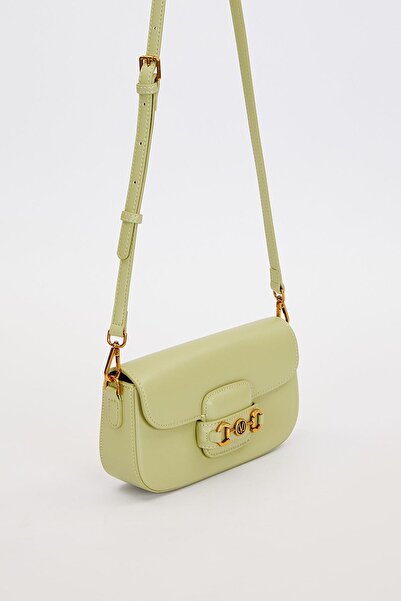 Levidor Green Lock Chain Shoulder Bag