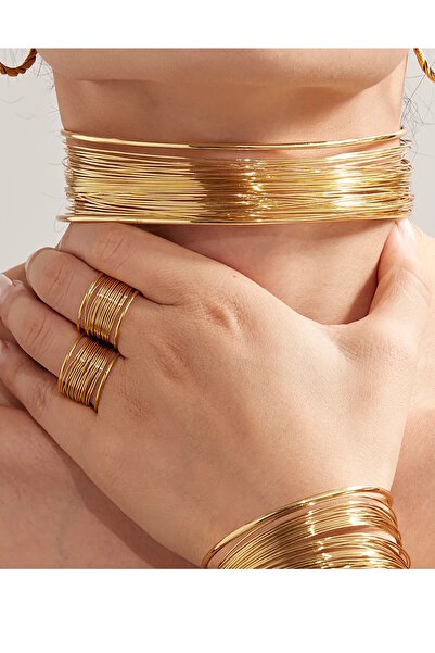 CAŞ DEKORASYON قلادة معدنية ذهبية اللون