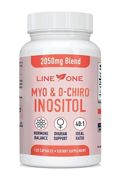 LINE ONE كبسولات إينوزيتول المُكمّلة، توازن هرموني بنسبة ٤٠:١ للنساء، ٢٠٥٠ ملغ - ١٢٠ كبسولة