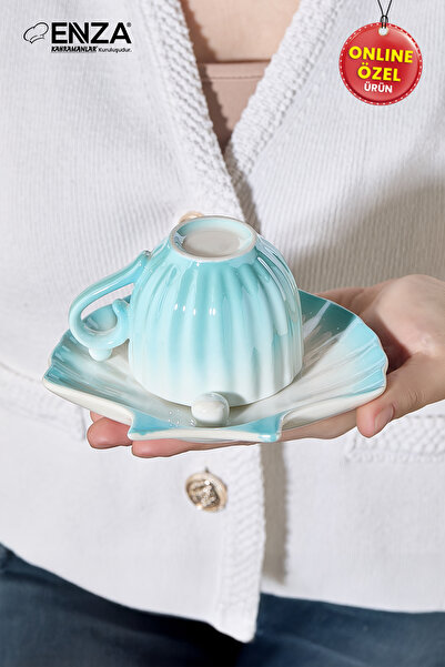 Enza Emerald 6-Piece Porcelain Cup Set