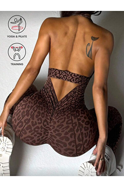 La Saade Wild Muse Jumpsuit-La Saade Wildcat Leopar Uzun Tulum