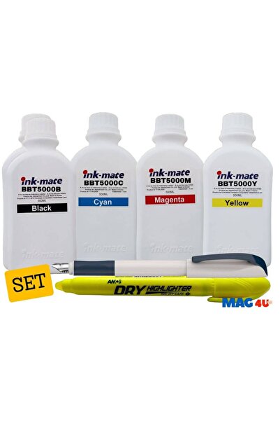 Ink-mate Set Cerneala Compatibil Brother 2x500ml BTD60BK Negru, 1x500ml BT5000C Cyan, 1x500ml BT5000