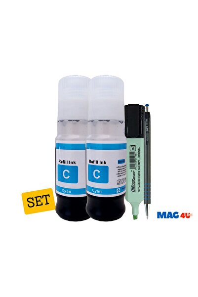 alphachem Set Cerneala Compatibila Canon GI41 (2x70ml Cyan, 8000pagini un-box...