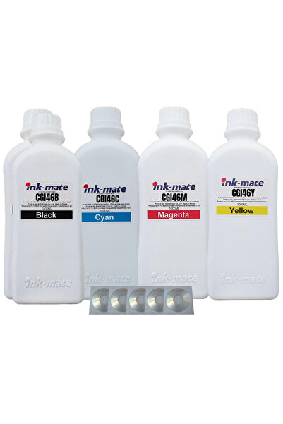 Ink-mate Compatible Canon Ink Bottle Set 2x1000 GI-46BK Black 1x1000 GI-46C C...