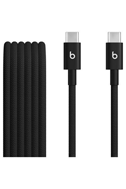 Beats Cablu USB-C la USB-C Țesut (1.5 M) - Negru cu Șurub (Pachet de 2)