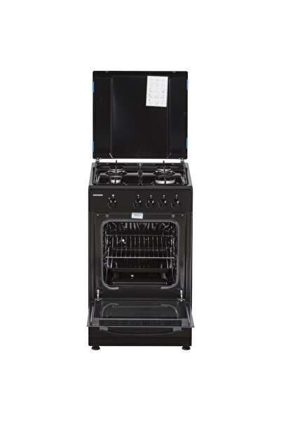 Heinner HFSC-SME50BK Gas Stove, 4 Burners, Safety Device for Cooktop and Oven, 50 cm, Black
