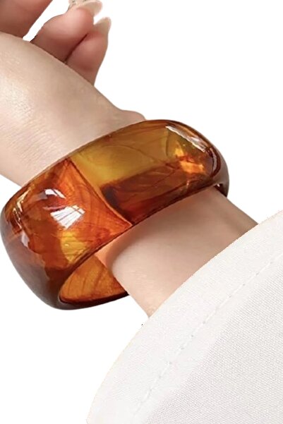 CAŞ DEKORASYON Kahverengi Kalın Kemik Mika Bileklik