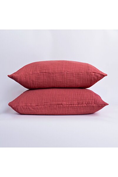Püskül Tekstil Luxury Muslin Pillowcase 2 Pieces - 100% Cotton 4-Layer High Quality Muslin Pillowcase Set