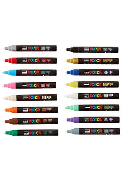 POSCA Set 16 Markere Posca, PC-5M, Marker cu vopsea, Multicolor