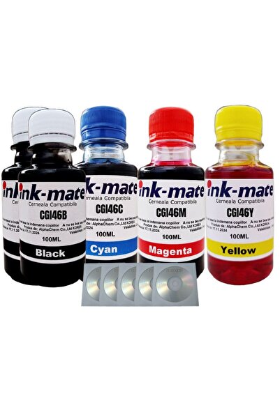 Ink-mate Set Flacon Cerneala Compatibil Canon 2x100 GI-46BK Negru 1x100 GI-46C Cyan 1x100 GI-46M Mag