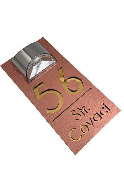 Adresa VIP NUMAR CASA PREMIUM - Aluminiu Periat Cupru Auriu Oglinda Lampa Sol...