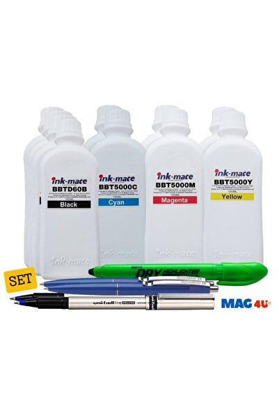 Ink-mate Brother Compatible Ink Set 4x1000ml BTD60BK Black, 2x1000ml BT5000C ...