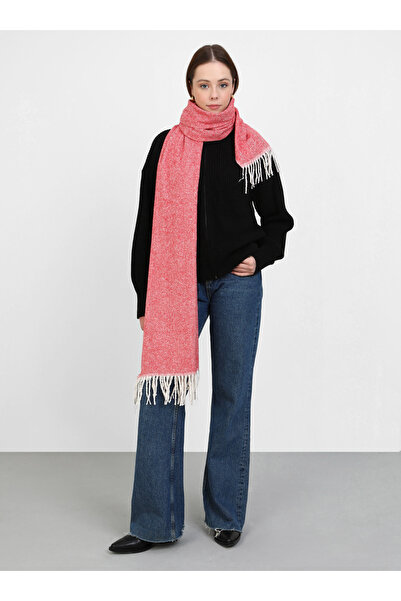 Tuva Herringbone Flat Shoulder Shawl - Red-