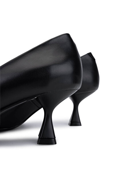Tamer Tanca Women's Genuine Leather Black Heeled Shoes
