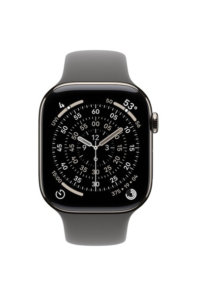 Apple Watch 11 GPS + Cellular, Titanium Case 42mm, Stone Grey Sport Band - M/L