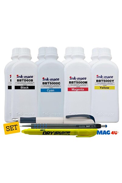 Ink-mate Set Cerneala Compatibil Brother 2x1000ml BTD60BK Negru 2x1000ml BT5000C Cyan 2x1000ml BT500