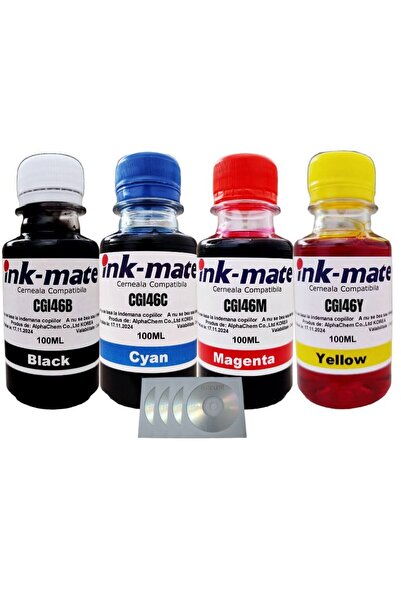 Ink-mate Set Flacon Cerneala Compatibil Canon 1x100 GI-46BK Negru 1x100 GI-46C Cyan 1x100 GI-46M Mag
