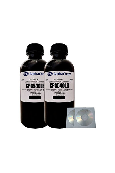 alphachem Set Flacon Cerneala Compatibil Canon 2x200ml PG-540L Negru, 2buc Cd...