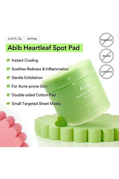 Abib Heartleaf Spot Pad Calming Touch 80 Pads I Toner Pad for Face, Refreshing Hydrating, Redness Re