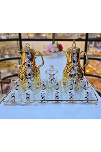 Radin Damanhoor Exclusive 22-Piece Tea and Coffee Set - Ramadan Kareem Collection