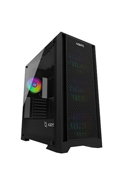 AQIRYS Carcasa Avior ARGB, Mid-Tower, fara sursa, ATX, Black