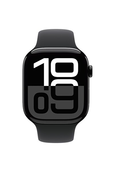 Apple Watch 10 GPS, Jet Black Aluminium Case 46mm, Black Sport Band - S/M