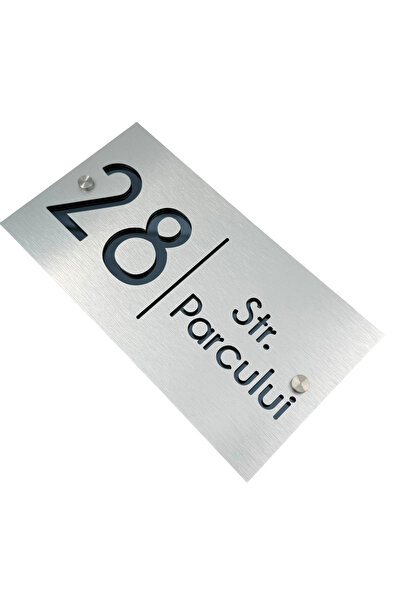 Adresa VIP NUMAR CASA PREMIUM - Aluminiu Periat Gri Antracit Oglinda 2 Distan...