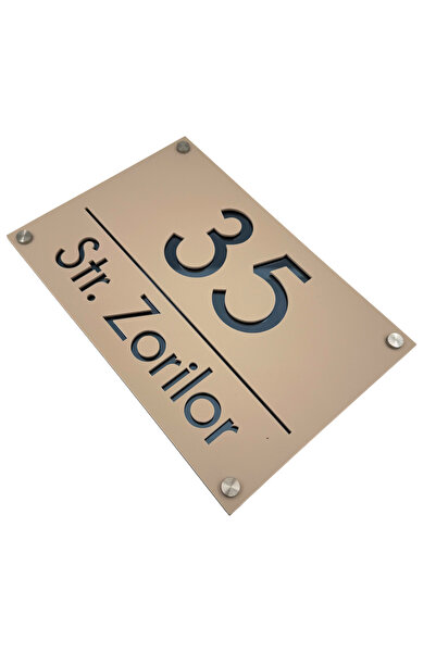 Adresa VIP NUMAR CASA PREMIUM - Crem Satinat Gri Antracit Oglinda 4 Distantie...