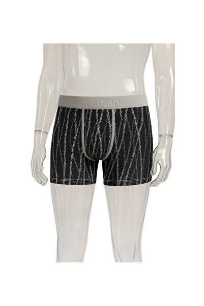 Mercan Patterned Lycra Cotton Printed Men's Boxer - Horyo
