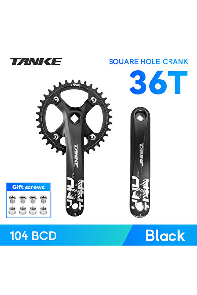 Choice Black Crank-36T TANKE Bicycle Crank Square Hole Sprocket 104BCD 170mm ...