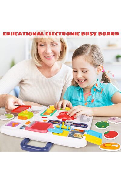 adventure game Montessori Busy Board for Toddlers - Colorful Musical Kitchen Toys for Pretend Play
