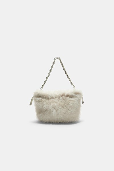 Stradivarius Suni Kürk Zincirli Kese Çanta