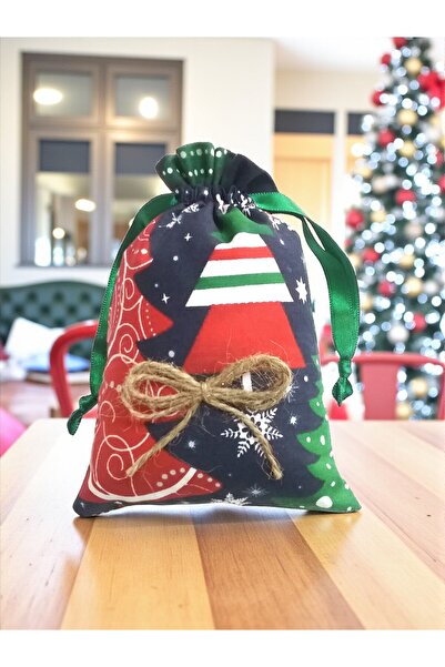 Armada Новорічна тематична тканинна подарункова торбинка з ялинкою та сніжинк...