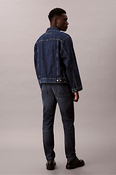 Calvin Klein Erkek Slim Tapered Fit Termal Kumaşlı Jean Pantolon - Koyu Mavi