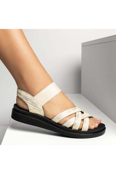 Modlet.ro Women's white flat sandals MOD13869