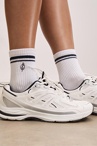 Stradivarius 2-pack of striped and embroidered socks