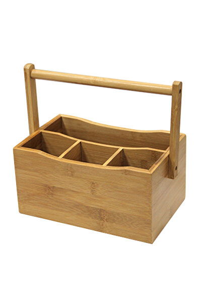 Raki Βάση από Μπαμπού με 4 θήκες για μαχαιροπίρουνα και μπουκάλια ελιάς 25,2x...