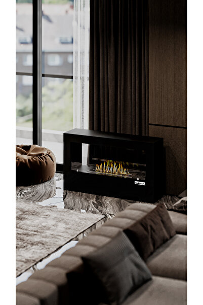 lavkorart İNFERNO BACASIZ ŞÖMİNE SİYAH