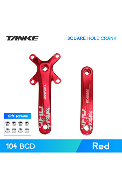Choice ضرس كرنك دراجة TANKE ذو ثقب مربع أحمر 104BCD 170 مم كرنك أحمر أسود دائ...
